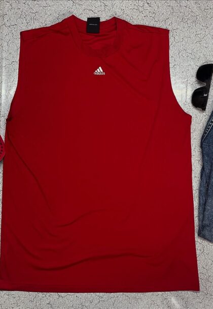 adidas Red Sleeveless Shirts for Men