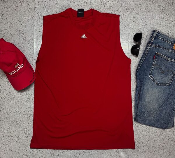 adidas Red Sleeveless Shirts for Men