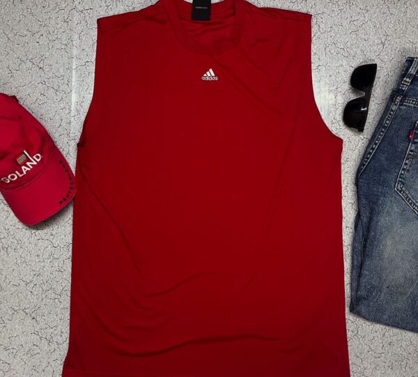 adidas Red Sleeveless Shirts for Men