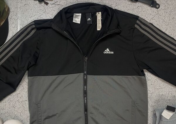 ADIDAS Men Charcoal Grey & Black MTS WV Ritual Colourblocked Sports Track jacket