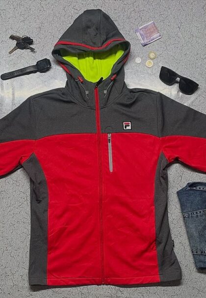 fila hoodie red jacket winter