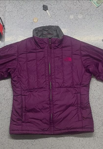 The North Face Jacket Womens Purple Puffer Quilted Full Zip Insulated Comfort Size M