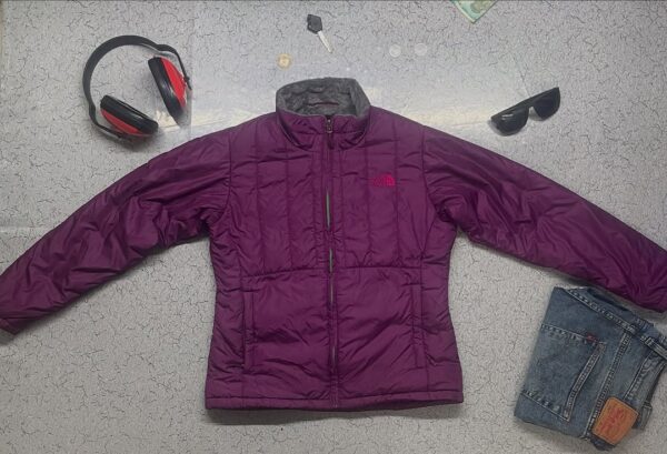 The North Face Jacket Womens Purple Puffer Quilted Full Zip Insulated Comfort Size M