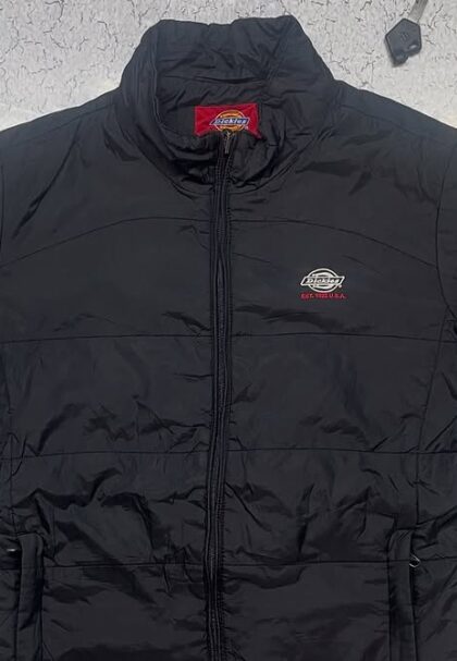 Dickies Black Puffer Jacket with Embroidery Logo