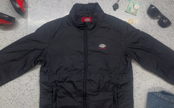 Dickies Black Puffer Jacket with Embroidery Logo