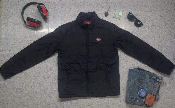 Dickies Black Puffer Jacket with Embroidery Logo