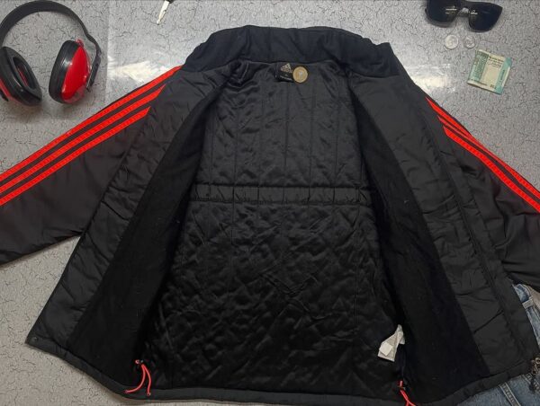 Adidas 3 Stripes Jacket removbal hoodie Red Black Colour Size M