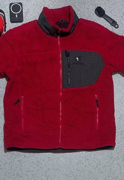 Black Vak Fleece Jacket Red Size L