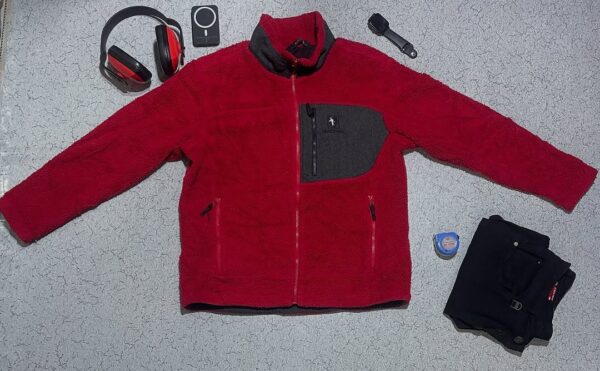 Black Vak Fleece Jacket Red Size L