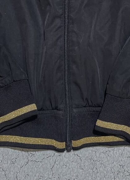 asics women jacket black and gold