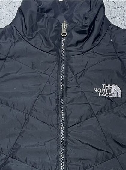 The North Face Black Patterned/Sequence Puffer Jacket Size m FOR Winter