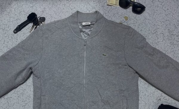 LACOSTE LIFESTYLE ZIPPED JACKET COLOUR GREY SIZE M