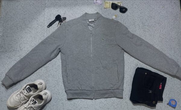 LACOSTE LIFESTYLE ZIPPED JACKET COLOUR GREY SIZE M