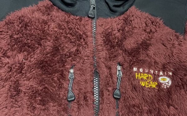 Mountain Hardwear Fuzzy Zip Up Maroon Burgundy Furry Fleece Jacket