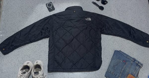 The North Face Black Patterned/Sequence Puffer Jacket Size m FOR Winter