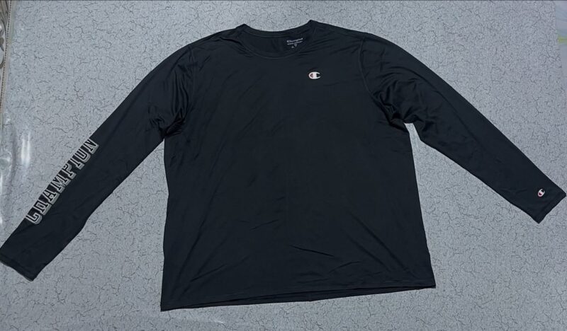CHAMPION SHIRT MENS 2XL BLACK ACTIVEWEAR STRETCH LONG SLEEVE CREW NECK

CHEST 52...