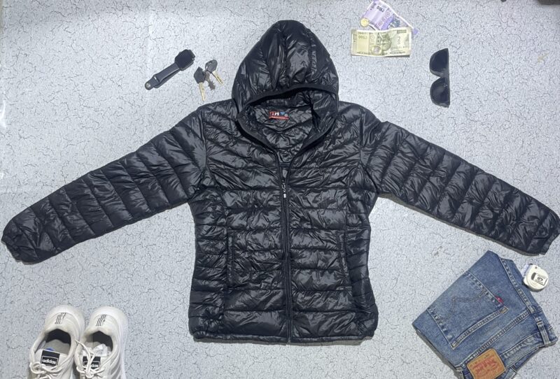 KOREAN PUFFER BLACK JACKET SIZE S