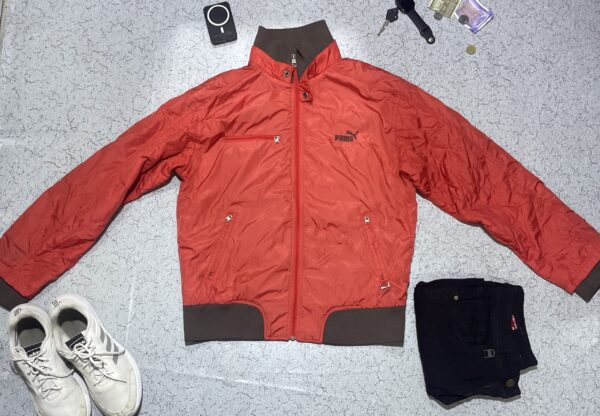 PUMA Bomber Jacket UK 8 M Red Colourblock