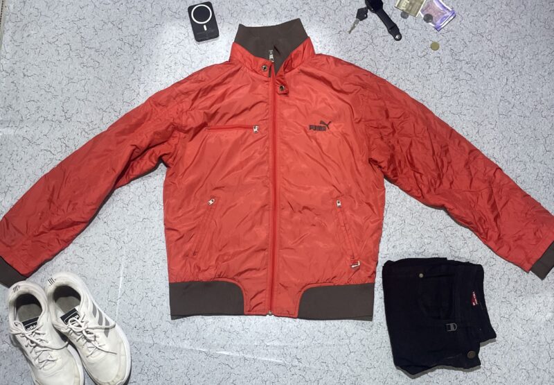 PUMA Bomber Jacket UK 8 M Red Colourblock