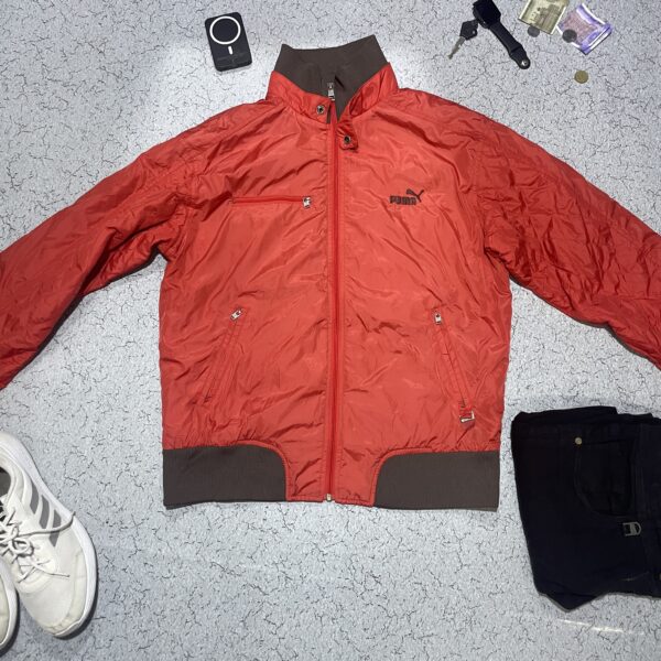 PUMA Bomber Jacket UK 8 M Red Colourblock - Image 6