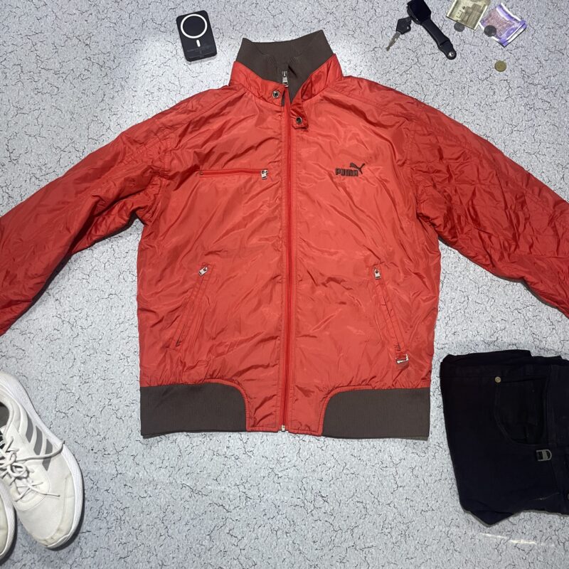 PUMA Bomber Jacket UK 8 M Red Colourblock - Image 6