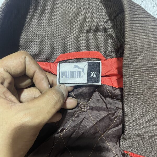 PUMA Bomber Jacket UK 8 M Red Colourblock - Image 3