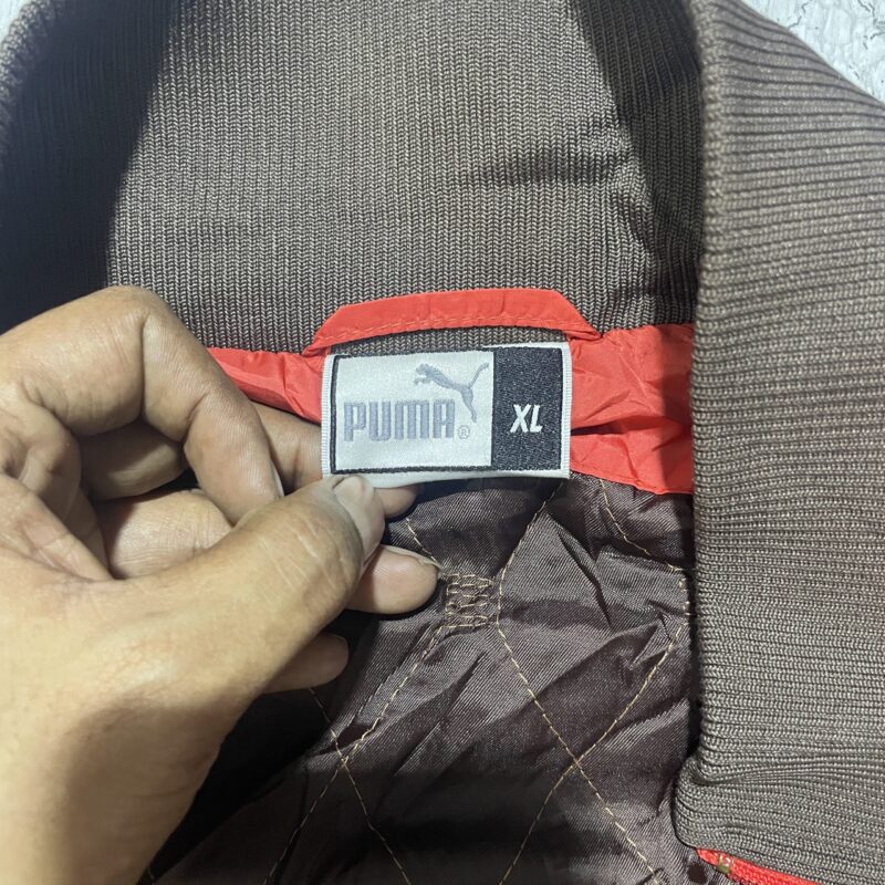 PUMA Bomber Jacket UK 8 M Red Colourblock - Image 3