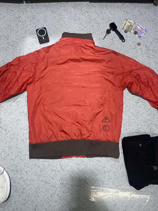 PUMA Bomber Jacket UK 8 M Red Colourblock - Image 2