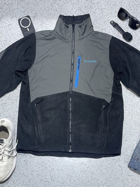Columbia Jacket Lined Full Zip Midweight Youth L 14/16 EUC Gray / Teal