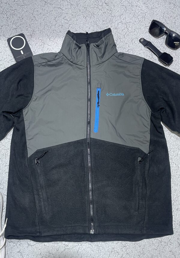 Columbia Jacket Lined Full Zip Midweight Youth L 14/16 EUC Gray / Teal - Image 3