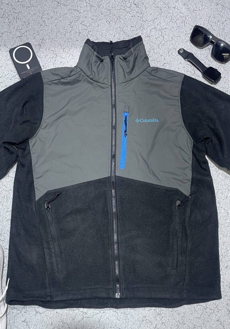 Columbia Jacket Lined Full Zip Midweight Youth L 14/16 EUC Gray / Teal - Image 3