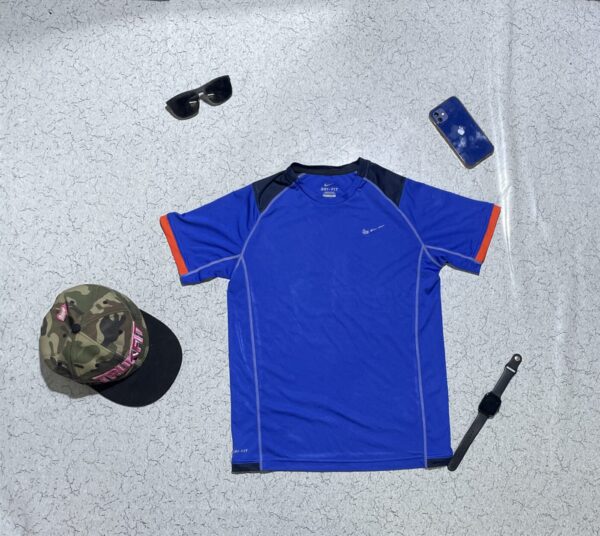 NIKE SHIRT MEN LARGE LEGACY BLUE ATHLETIC FIT TRAINING DRI FIT GYM POLYESTER