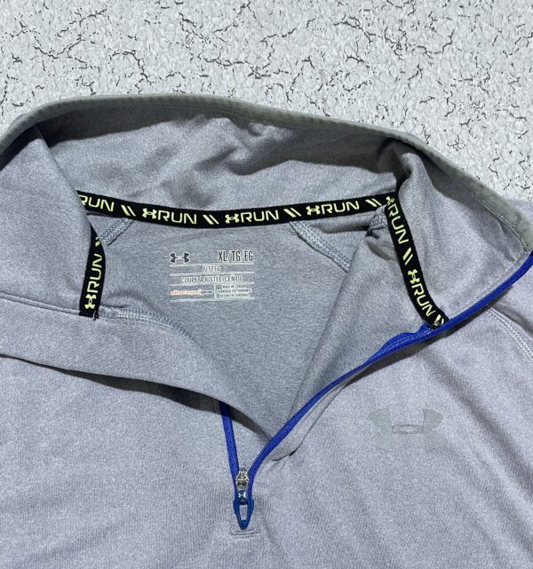UNDER ARMOUR BLUE FITTED THREADBORNE RUN HEATGEAR HALF ZIP SIZE MEDIUM PERFECT! - Image 4