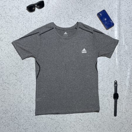 ADIDAS MEN'S CLIMALITE CREATOR SPORT ATHLETIC CREWNECK T-SHIRT TEE DARK GREY HEATHER -M