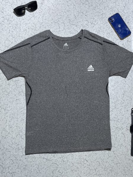 ADIDAS MEN'S CLIMALITE CREATOR SPORT ATHLETIC CREWNECK T-SHIRT TEE DARK GREY HEATHER -M