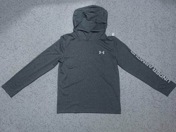 Under Armour Youth Funnel Neck Hoodie Gray Long Sleeve Knit