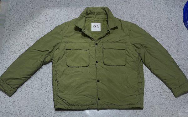 Vintage × Zara Army Green Vintage Zara Puffer Down Bomber Jacket