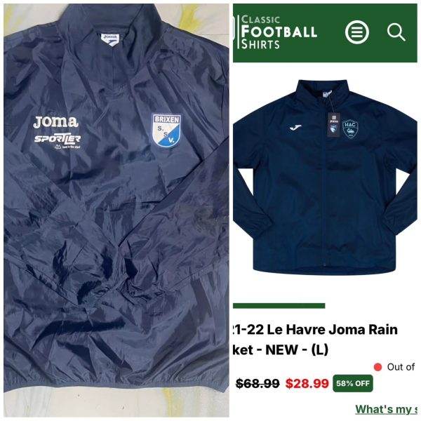JOMA RAINCOAT FULL SLEEVE M SIZE