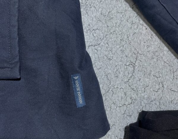 Armani Jeans Women’s Double-Breasted Winter Coat Navy Faux Fur - Image 3