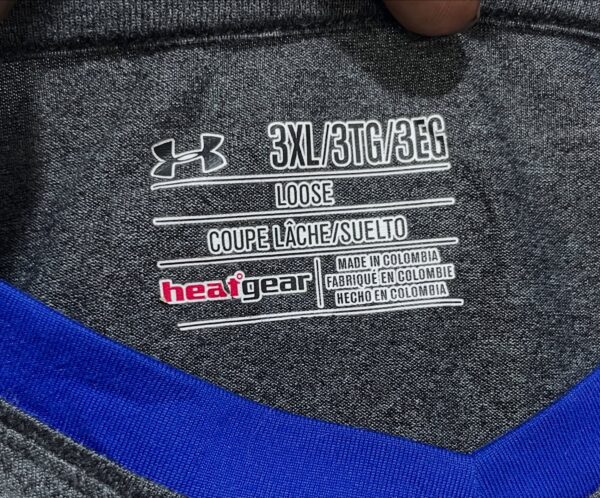 Under Armour Heatgear Tshirt Blue Grey L - Image 3
