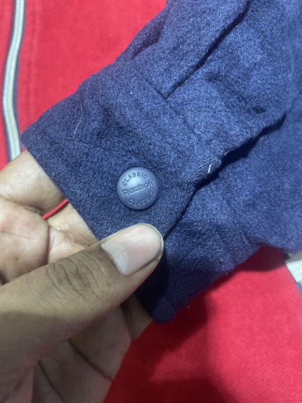 VINTAGE REEBOK CLASSIC WOOL VARSITY JACKET IN RED AND BLACK XXL - Image 6