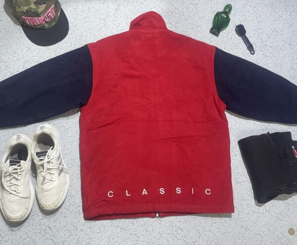 VINTAGE REEBOK CLASSIC WOOL VARSITY JACKET IN RED AND BLACK XXL - Image 3