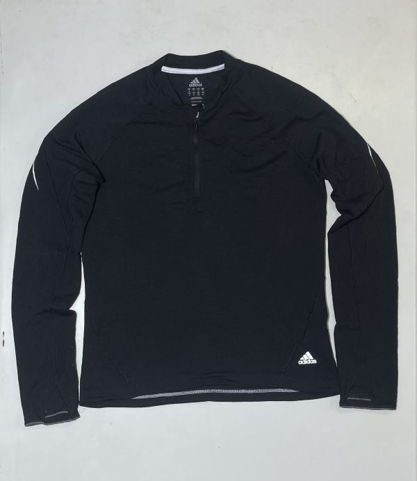 Adidas half zip up compression tshirt black size M
