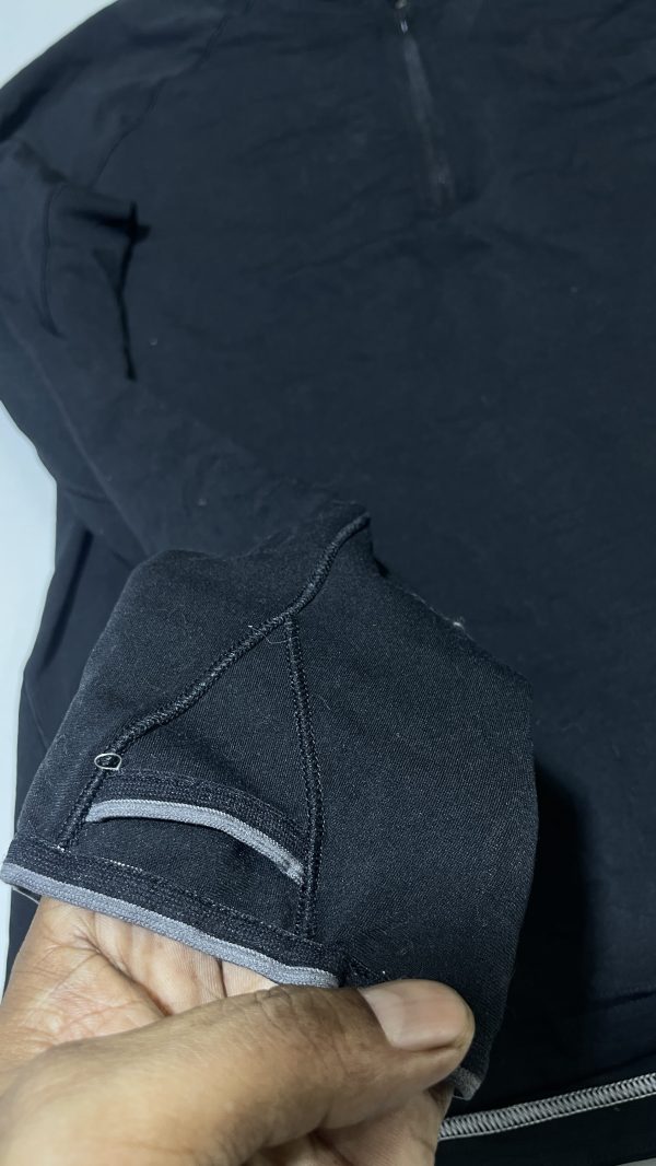 Adidas half zip up compression tshirt black size M - Image 6