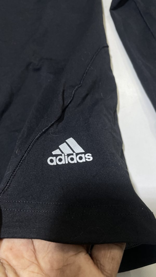 Adidas half zip up compression tshirt black size M - Image 5