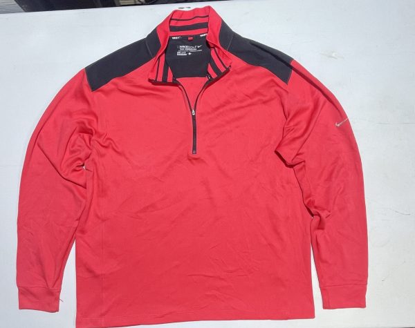 Nike Gold Dri fit half zip up full sleeve red size XL for men