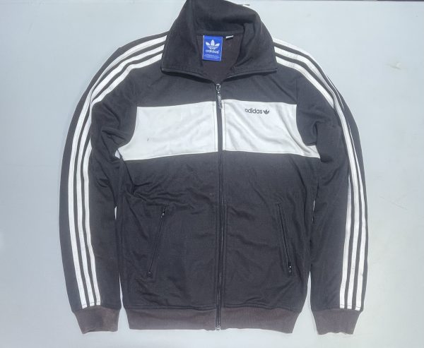 Adidas track jacket black white size S