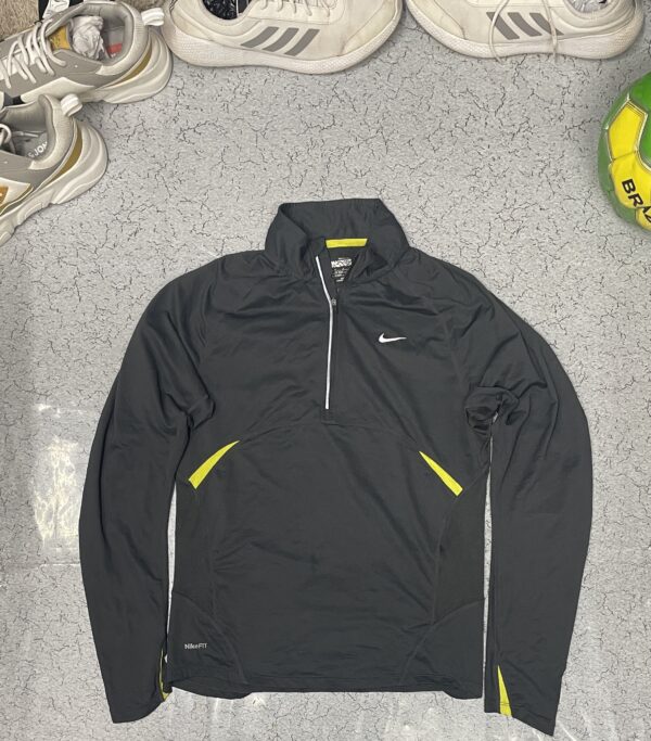 Nike Dri fit half zip up Tshirt dark grey size M