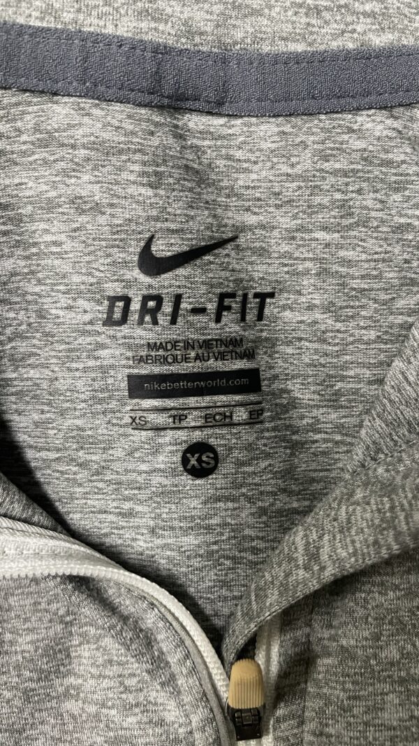 Nike Dri fit half zip up tshirt grey size S - Image 2