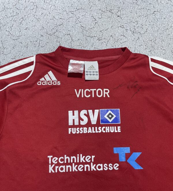 ADIDAS HAMBURGER SV (HSV) FOOTBALL SCHOOL JERSEY SIZE S RED - Image 4